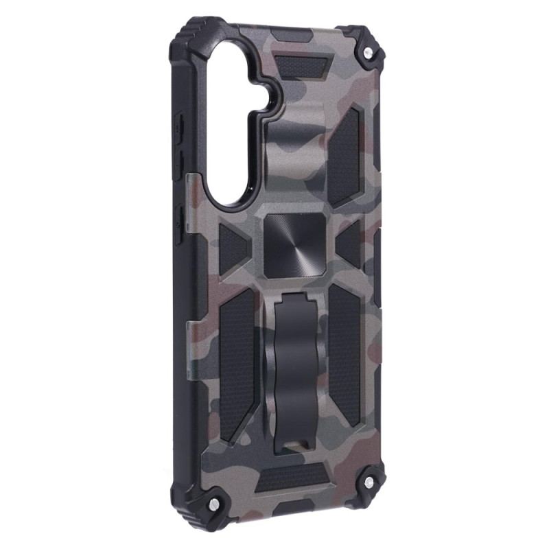 Coque Samsung Galaxy S24 Plus 5G avec Support et Motif Camouflage