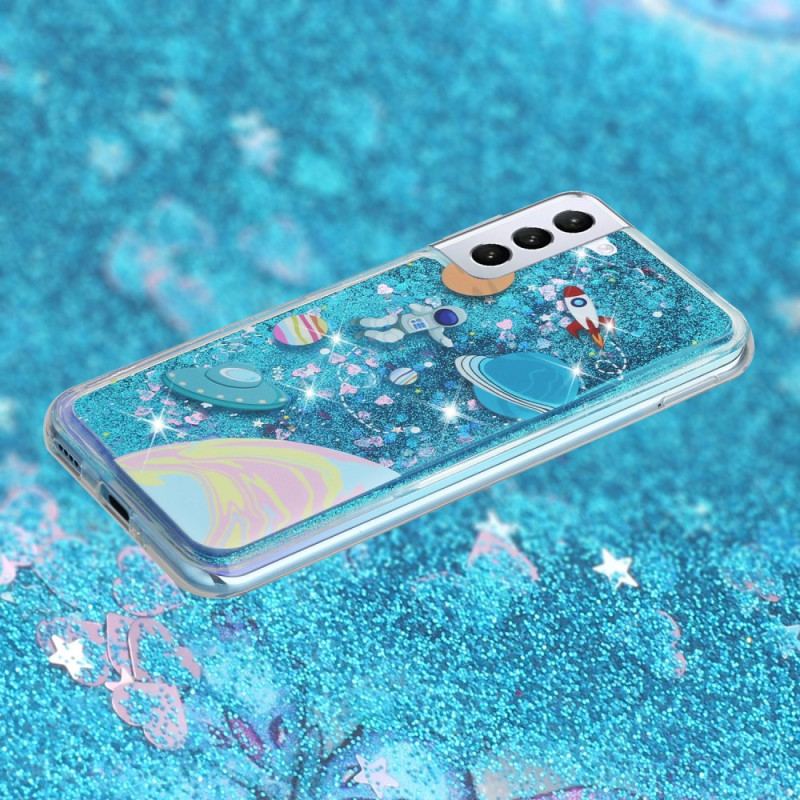 Coque Samsung Galaxy S24 Plus 5G Liquide à Paillettes Univers