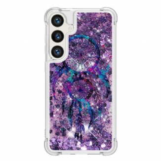 Coque Samsung Galaxy S24 Plus 5G Paillettes Liquides Attrape Rêves