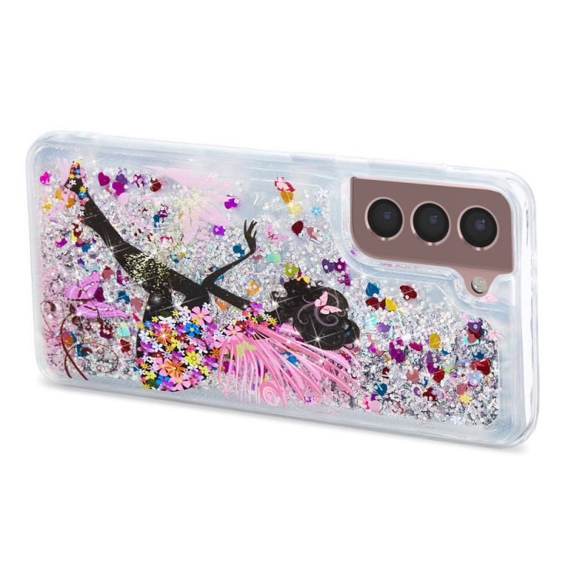 Coque Samsung Galaxy S24 Plus 5G Paillettes Liquides Jeune Fille