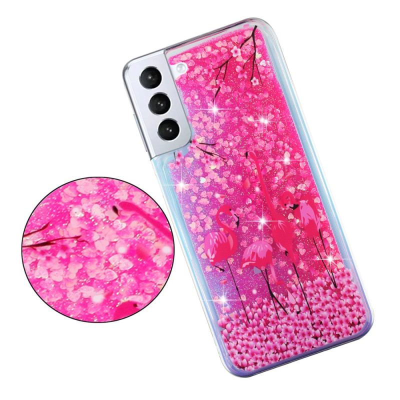 Coque Samsung Galaxy S24 Plus 5G Paillettes Liquides Oiseau