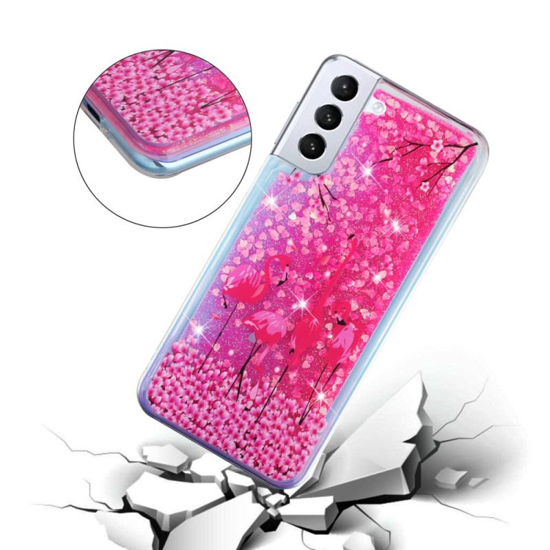 Coque Samsung Galaxy S24 Plus 5G Paillettes Liquides Oiseau