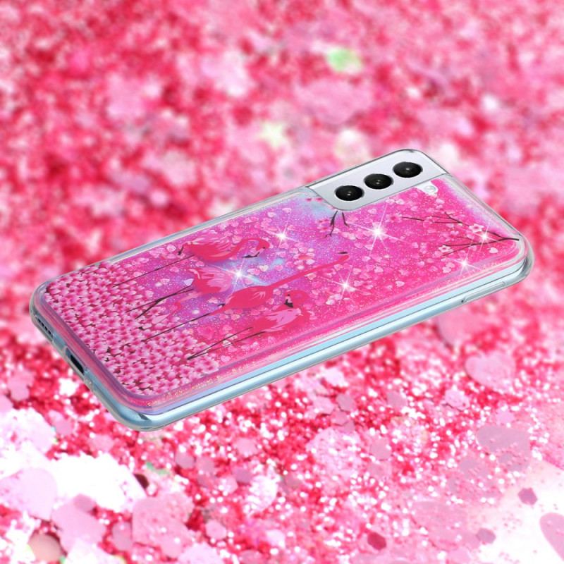 Coque Samsung Galaxy S24 Plus 5G Paillettes Liquides Oiseau