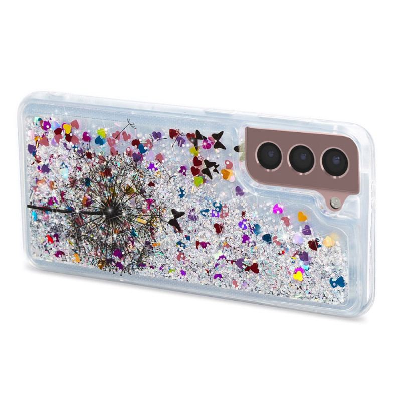 Coque Samsung Galaxy S24 Plus 5G Paillettes Liquides Pissenlit