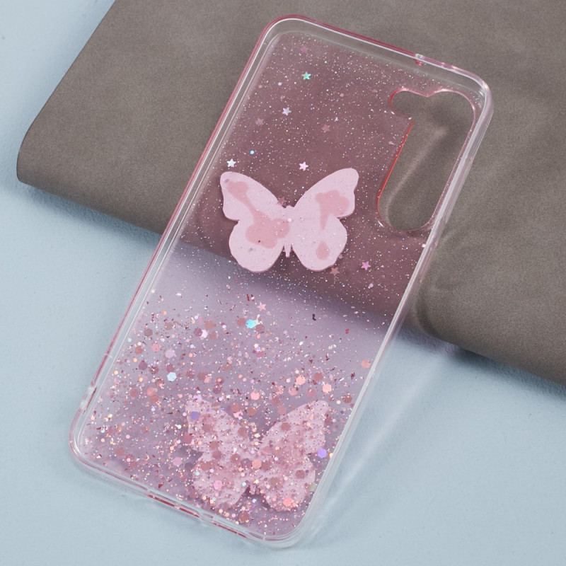 Coque Samsung Galaxy S24 Plus 5G Paillettes Papillons