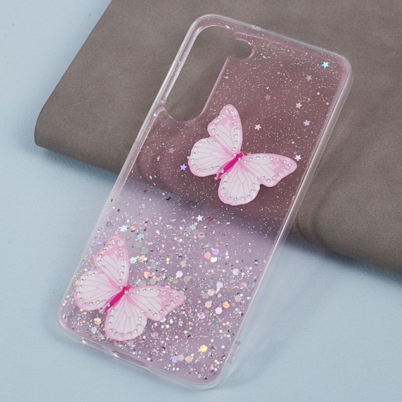 Coque Samsung Galaxy S24 Plus 5G Paillettes Papillons