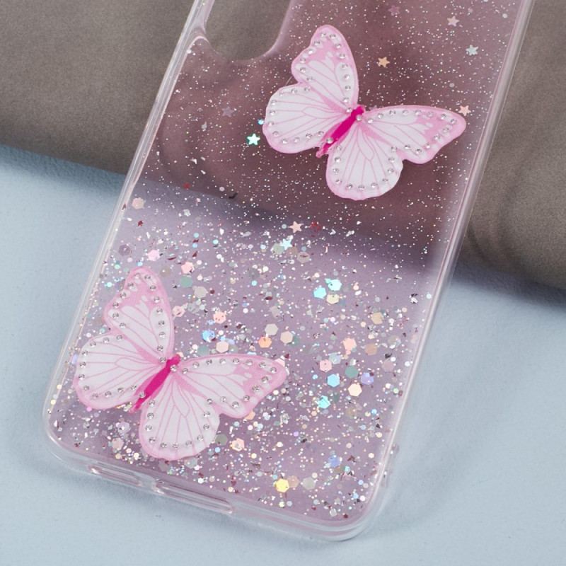 Coque Samsung Galaxy S24 Plus 5G Paillettes Papillons