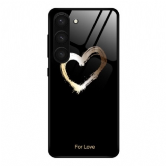 Coque Samsung Galaxy S24 Plus 5G Verre Trempé Coeur Noir