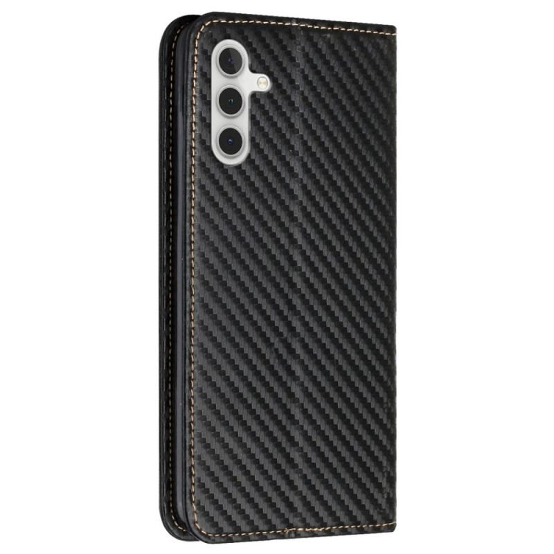 Flip Cover Samsung Galaxy S24 Plus 5G Fibre Carbone à Lanière