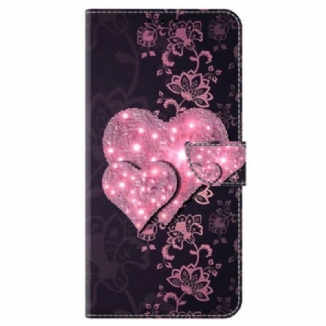 Housse Samsung Galaxy S24 Plus 5G Coeurs en Dentelle