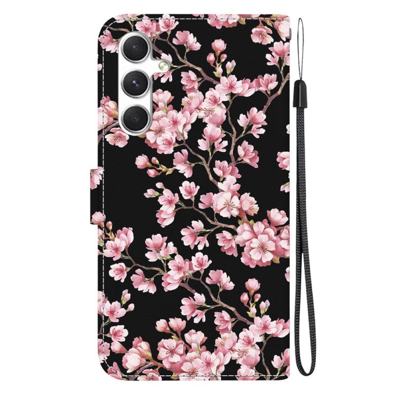 Housse Samsung Galaxy S24 Plus 5G Fleurs de Prunier à Lanière