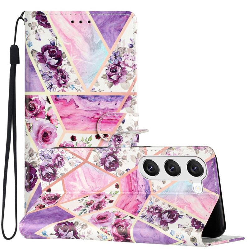 Housse Samsung Galaxy S24 Plus 5G Fleurs Violettes