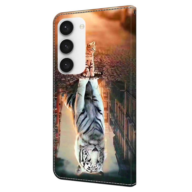 Housse Samsung Galaxy S24 Plus 5G Motif 3D de Chat et Tigre