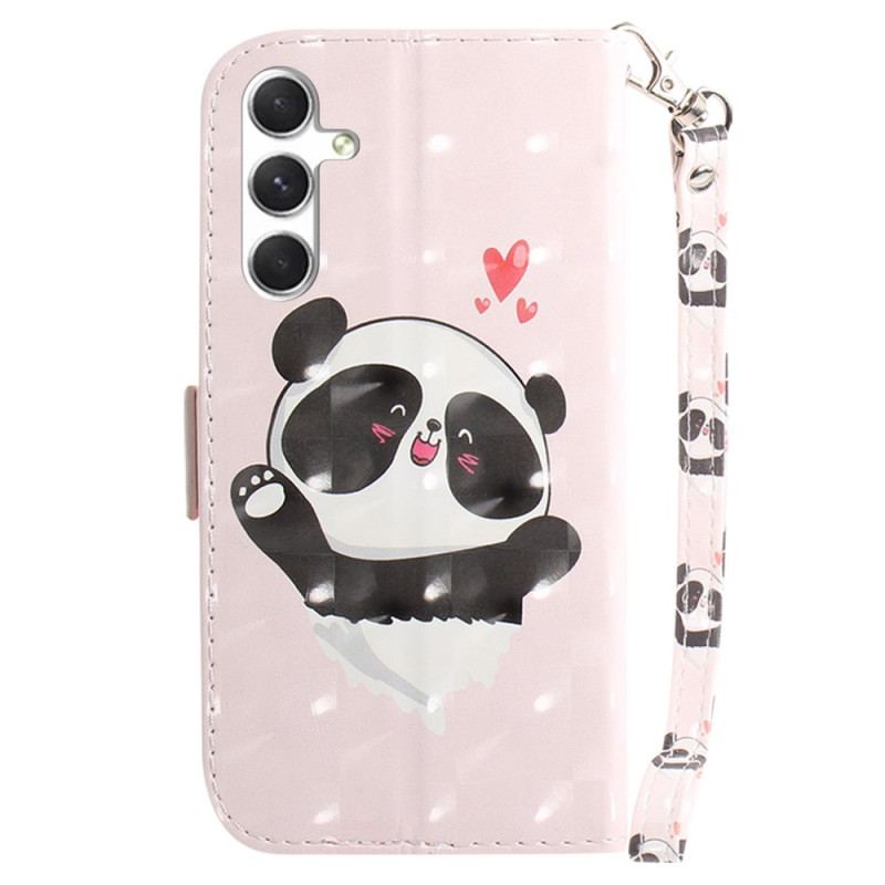 Housse Samsung Galaxy S24 Plus 5G Panda Love à Lanière