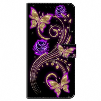 Housse Samsung Galaxy S24 Plus 5G Papillons Violets