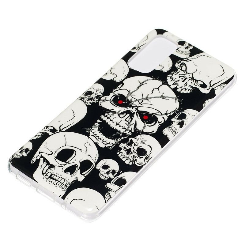 Coque Samsung Galaxy S20 Attention Têtes de Mort Fluorescente