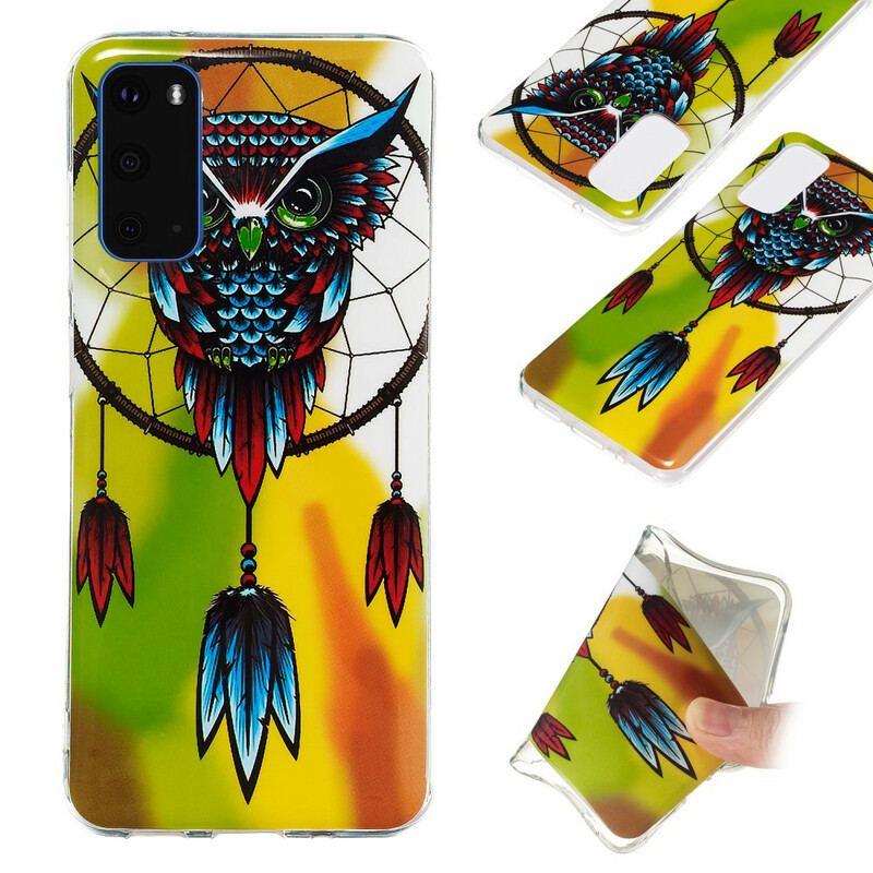 Coque Samsung Galaxy S20 Attrape Rêves Hibou Fluorescente