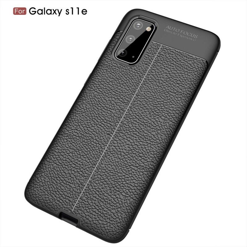 Coque Samsung Galaxy S20 Effet Cuir Litchi Double Line