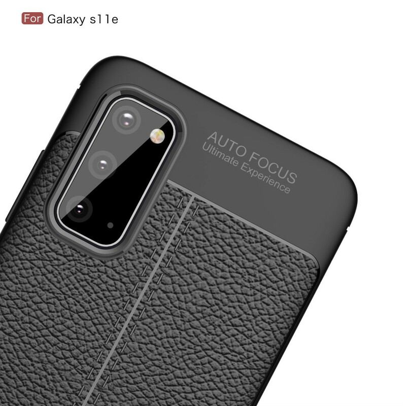 Coque Samsung Galaxy S20 Effet Cuir Litchi Double Line