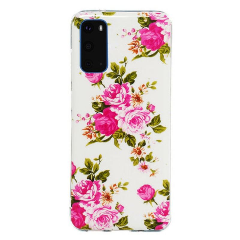 Coque Samsung Galaxy S20 Fleurs Liberty Fluorescente