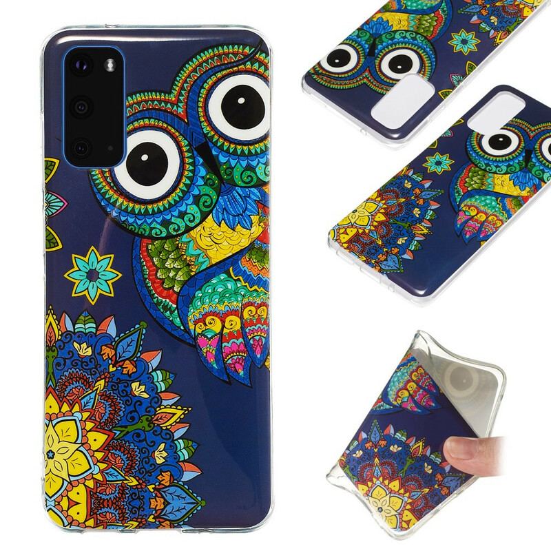 Coque Samsung Galaxy S20 Hibou Mandala Fluorescente