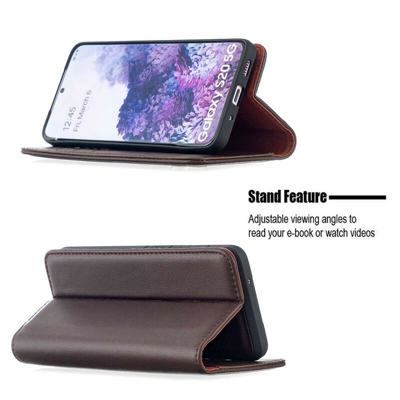 Flip Cover Samsung Galaxy S20 Cuir Véritable Coque Détachable