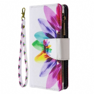 Housse Samsung Galaxy S20 Poche Zippée Fleur