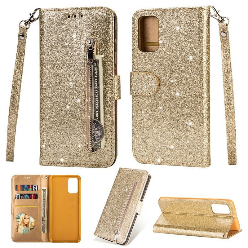 Housse Samsung Galaxy S20 Porte-Monnaie Paillettes