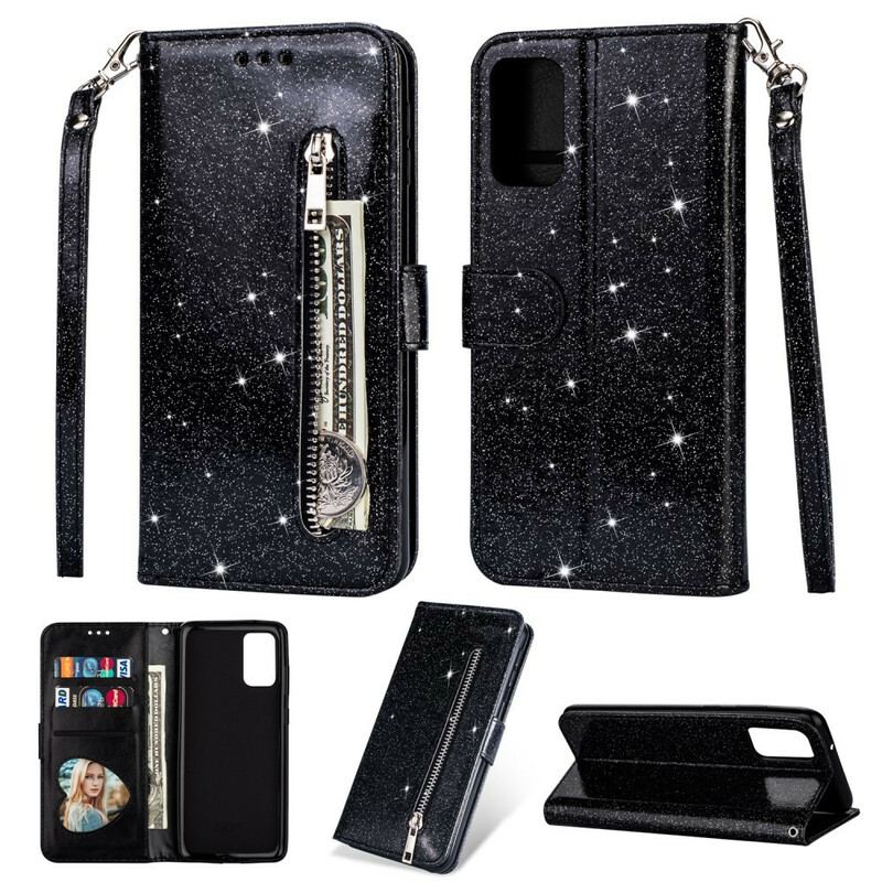 Housse Samsung Galaxy S20 Porte-Monnaie Paillettes