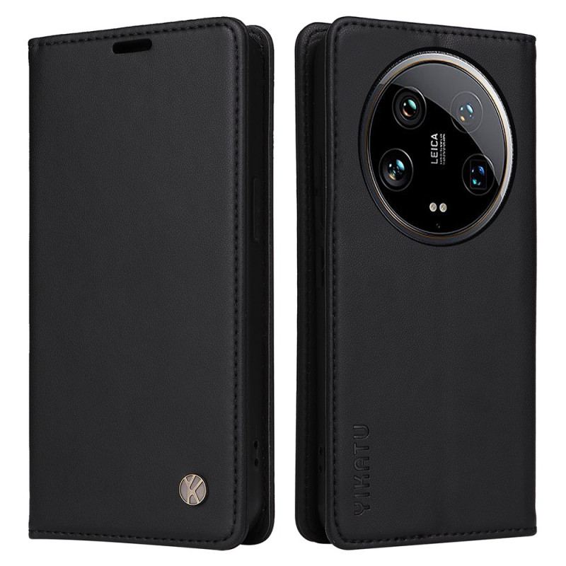 Flip Cover Xiaomi 14 Ultra Effet Cuir YIKATU