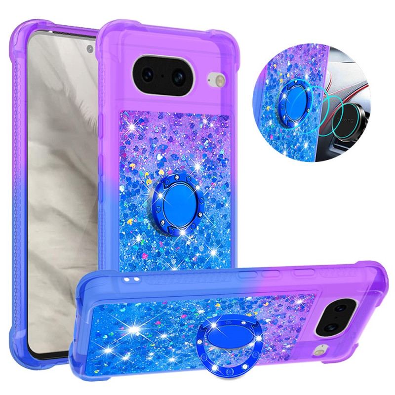 Coque Google Pixel 8 Paillettes Anneau-Support