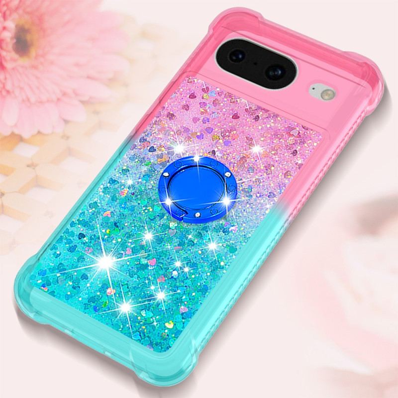 Coque Google Pixel 8 Paillettes Anneau-Support