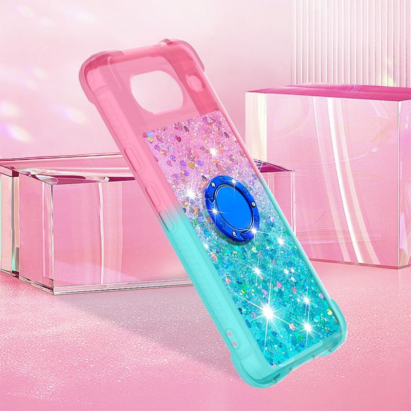 Coque Google Pixel 8 Paillettes Anneau-Support