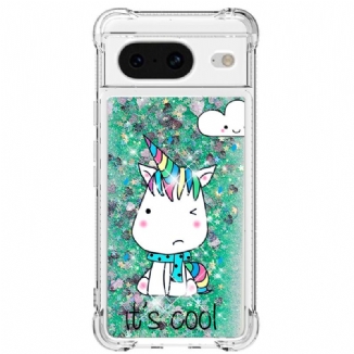 Coque Google Pixel 8 Paillettes Licornes