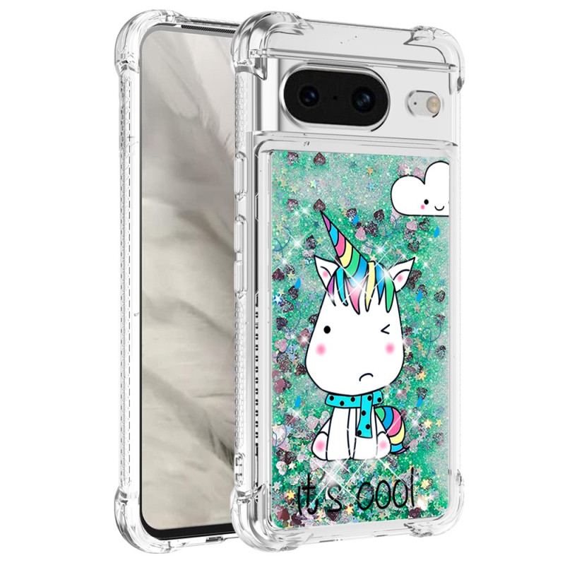 Coque Google Pixel 8 Paillettes Licornes