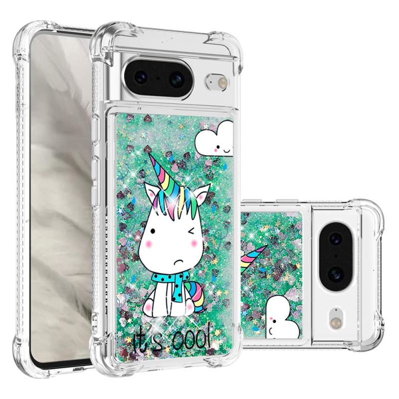 Coque Google Pixel 8 Paillettes Licornes