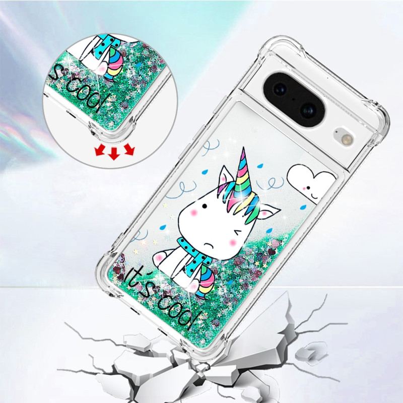 Coque Google Pixel 8 Paillettes Licornes