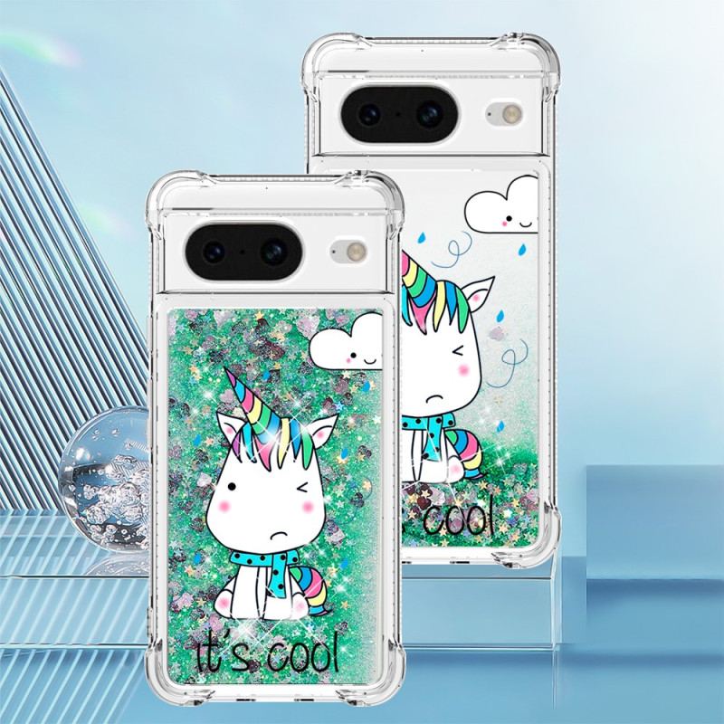 Coque Google Pixel 8 Paillettes Licornes