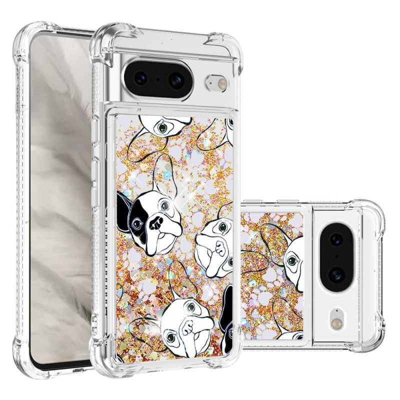 Coque Google Pixel 8 Paillettes Mr Chien