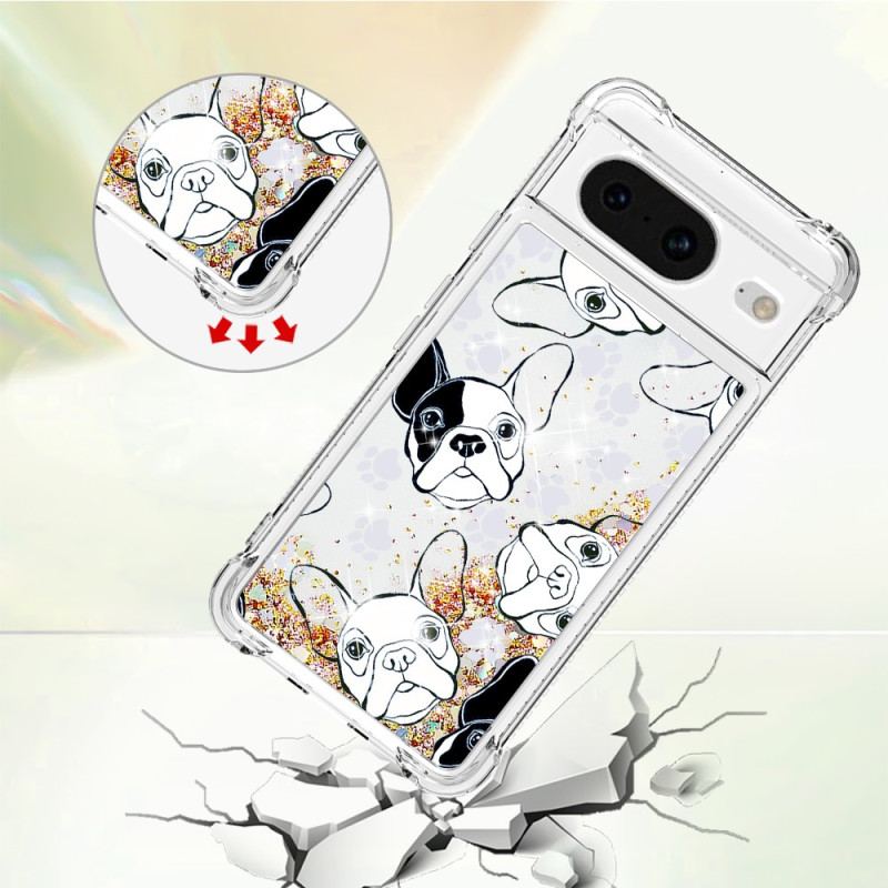 Coque Google Pixel 8 Paillettes Mr Chien