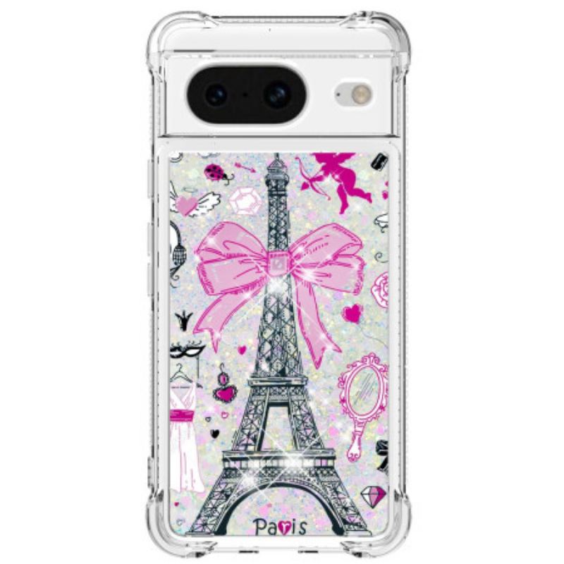 Coque Google Pixel 8 Paillettes Tour Eiffel