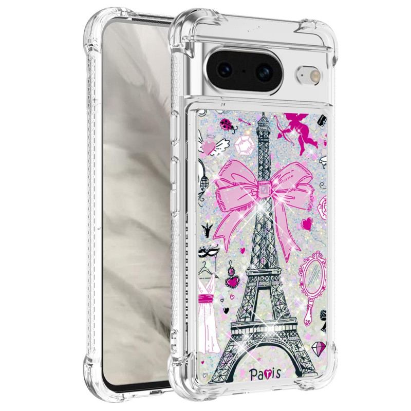 Coque Google Pixel 8 Paillettes Tour Eiffel