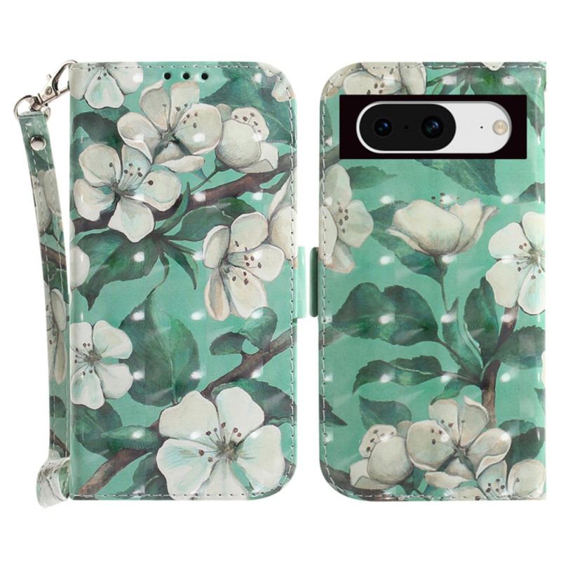 Housse Google Pixel 8 Fleurs Blanches