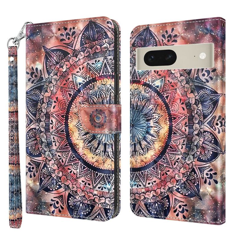 Housse Google Pixel 8 Mandala Coloré à Lanière