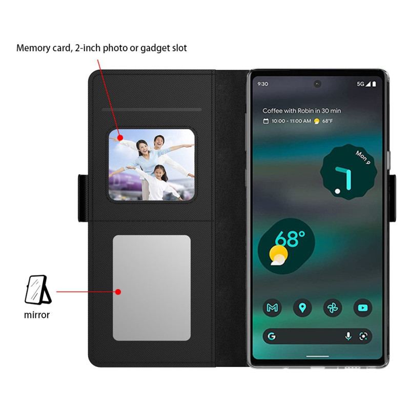 Housse Google Pixel 8 Miroir et Porte-Cartes Amovible