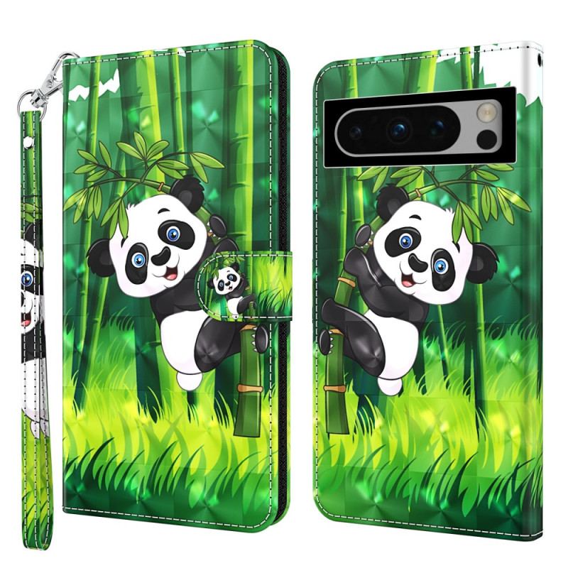 Housse Google Pixel 8 Panda Bambou à Lanière