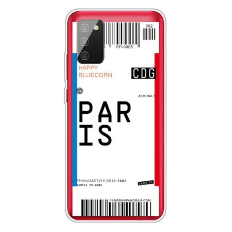 Coque Samsung Galaxy A02s Boarding Pass to Paris