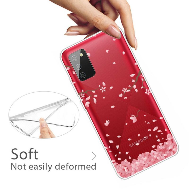 Coque Samsung Galaxy A02s Branches à Fleurs