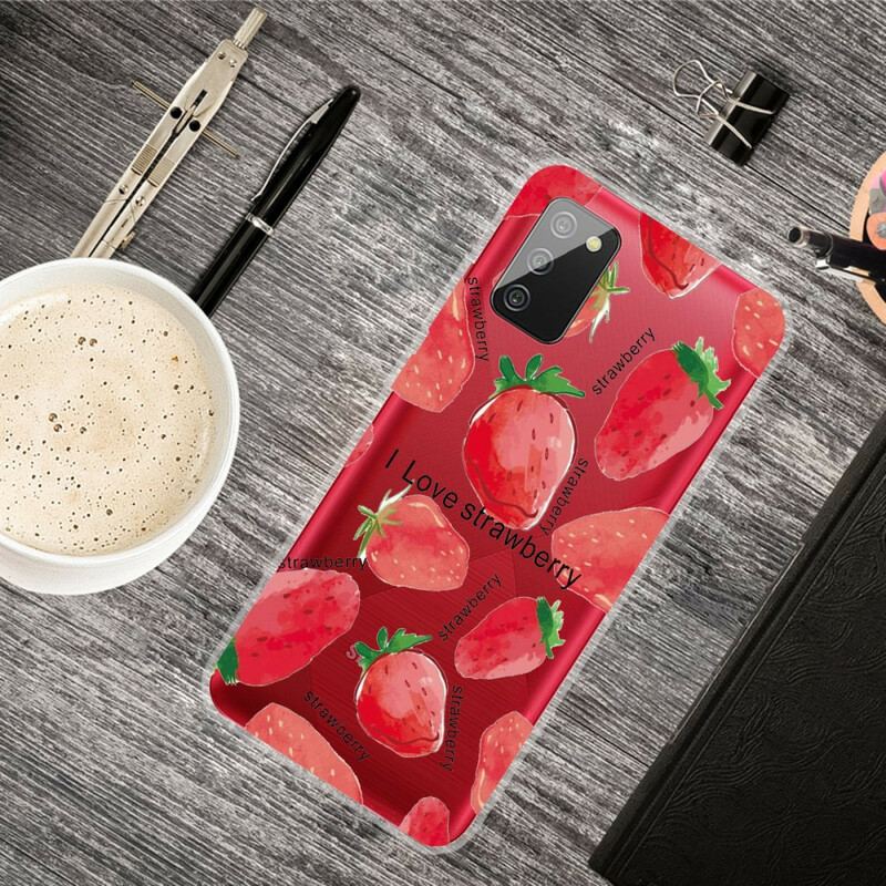 Coque Samsung Galaxy A02s Fraises / i Love Strawberry