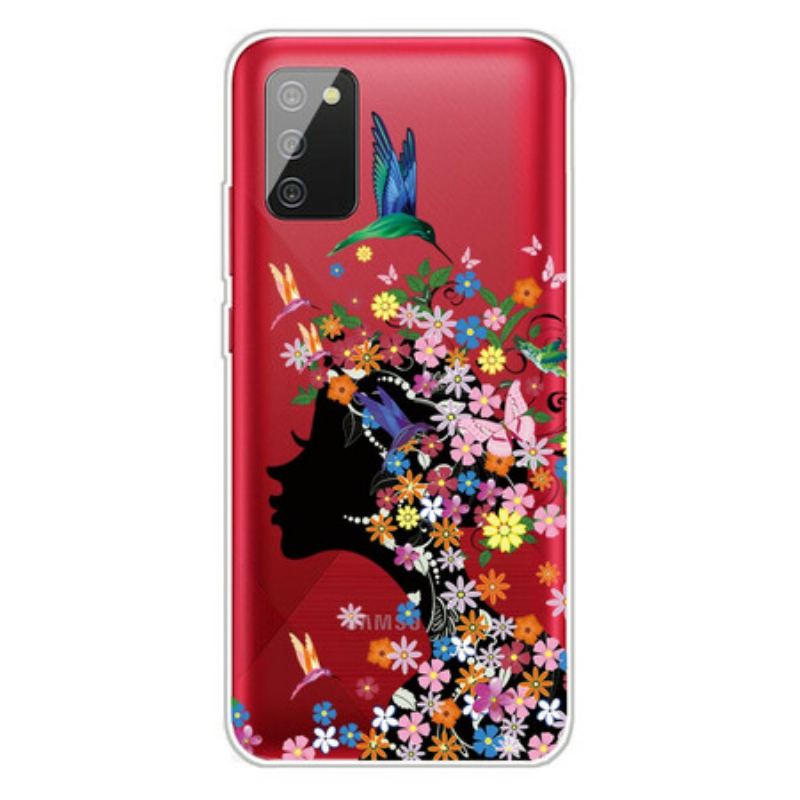 Coque Samsung Galaxy A02s Jolie Tête Fleurie